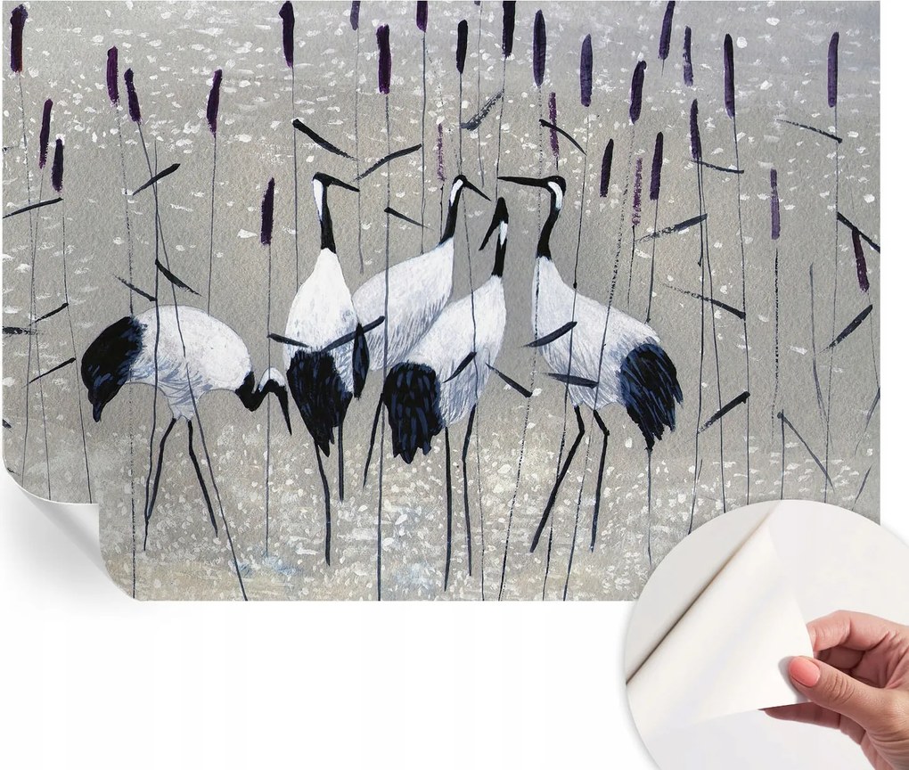 Öntapadós Stílusos Dekoratív Fotótapéta Harmonikus darvak 152x104 cm