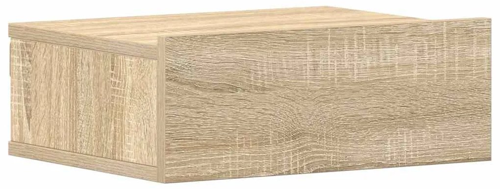 2 db sonoma tölgy szerelt fa függő éjjeliszekrény 40x30x15 cm
