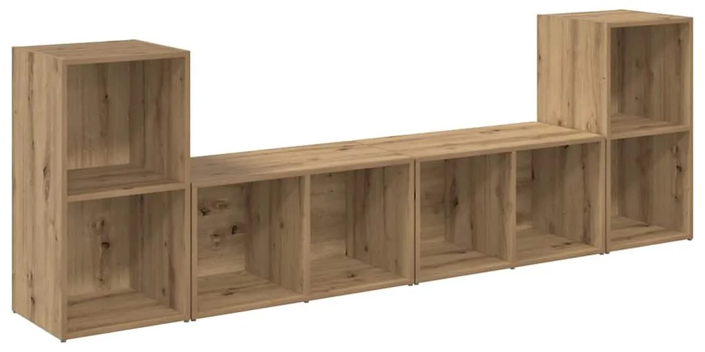 TV szekrény garnitúra 4 pcs kézműves tölgy 37 x 35 x 72 cm