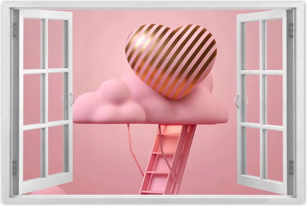 Poszterek 120x80 Rózsaszín égbolt szív