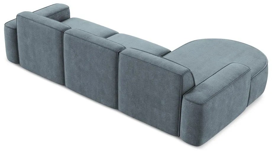 Szürkéskék zsenília sarokkanapé (bal oldali-heverő résszel) Omao – Makamii