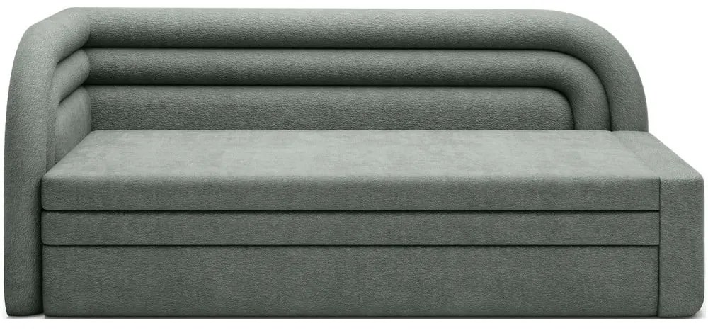 Zöld zsenília kinyitható-tárolóhelyes kanapé bal oldali 223 cm Fabillo – ELTAP