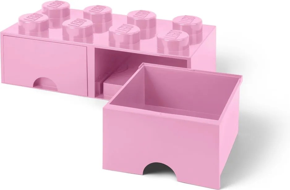 Világos rózsaszín tárolódoboz, 2 fiókkal - LEGO®