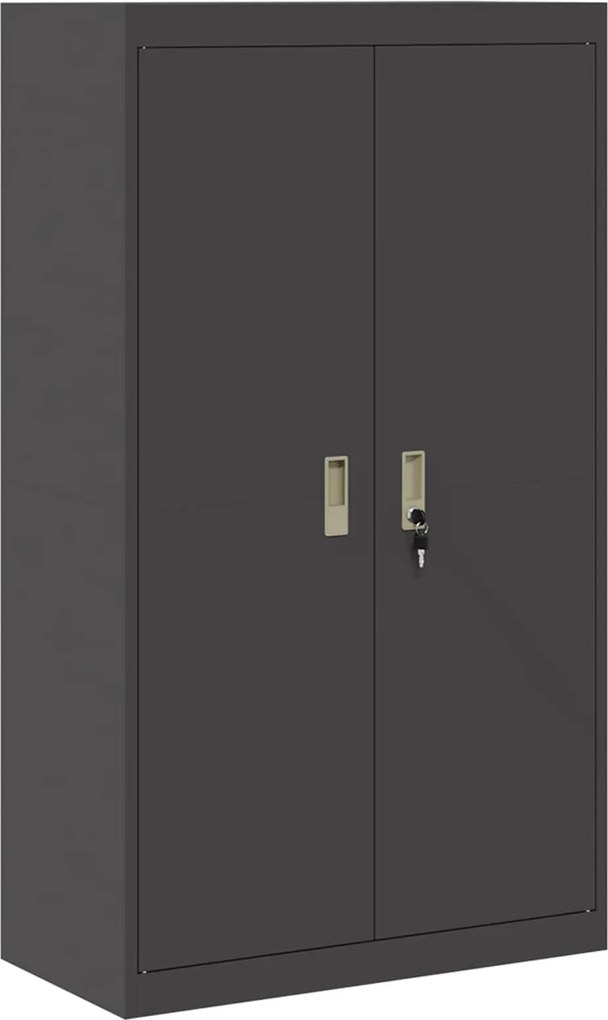 vidaXL Tárolószekrény Fekete 80 x 40 x 140 cm Acél