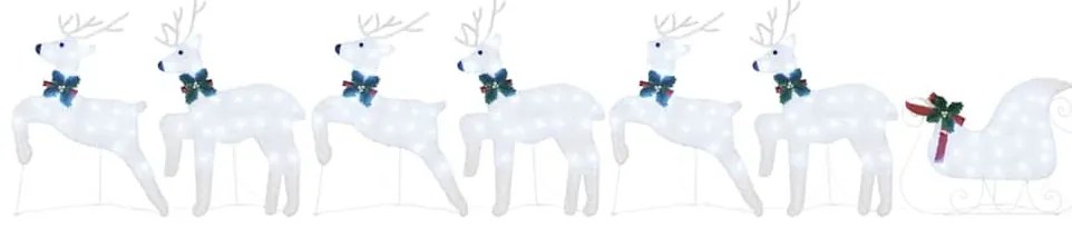 LED rénszarvasok 7 pcs Ezüst szövet