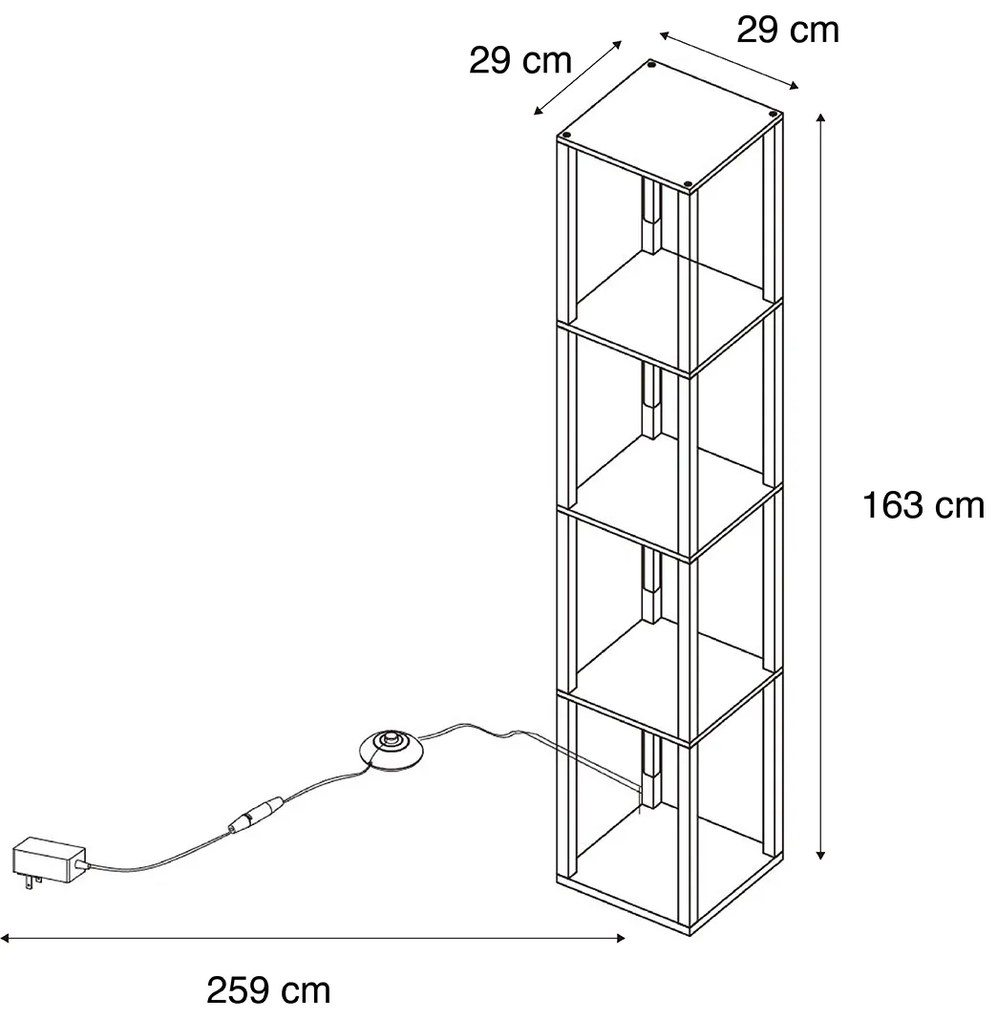 Design állólámpa fekete, beépített LED-del, 3 fokozatban dimmelhető - Tianna
