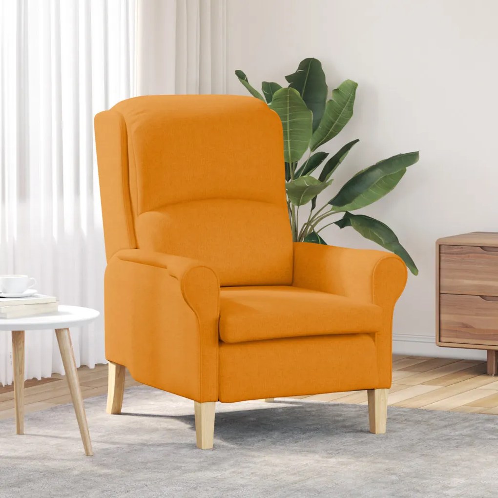 Modern Karosszék Sötét Sárga Szövet Nagy Ergonomikus