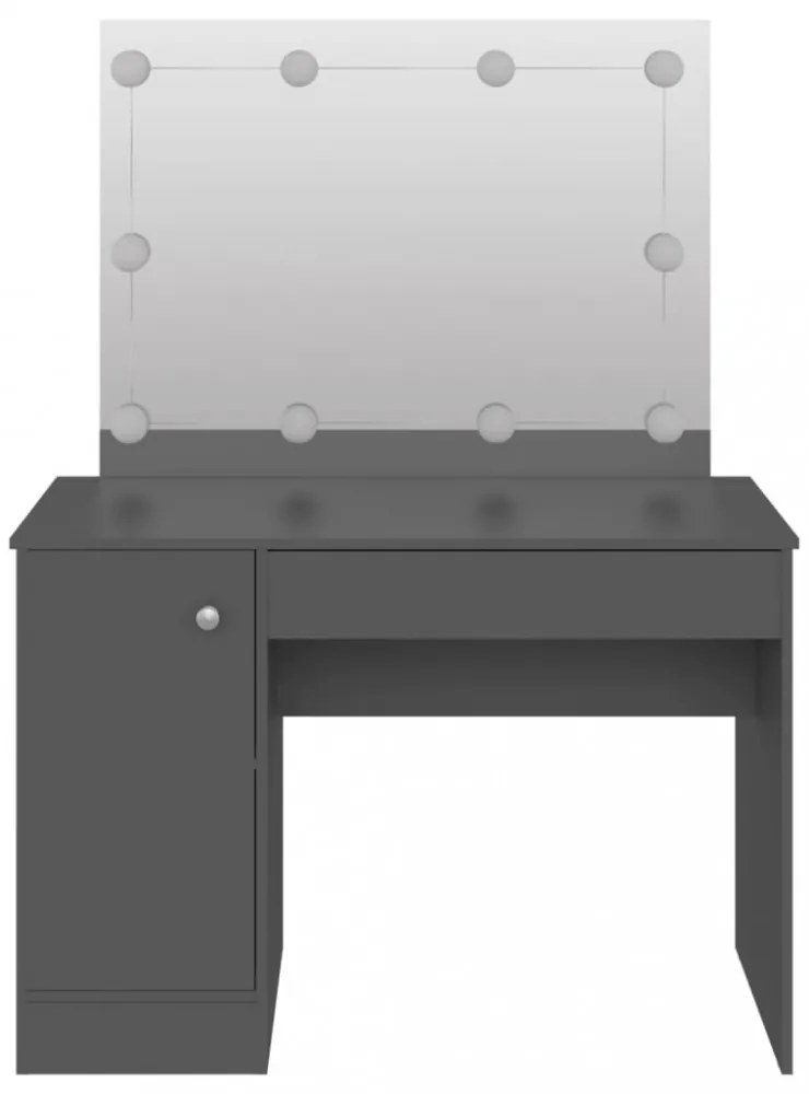 szürke LED-es MDF sminkasztal 110 x 55 x 145 cm