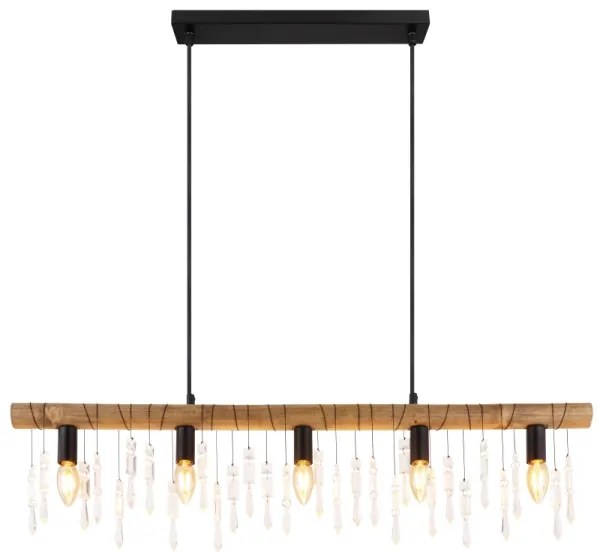 Globo 15532-5H - KIRA kábeles csillár 5xE14/40W/230V fekete/barna