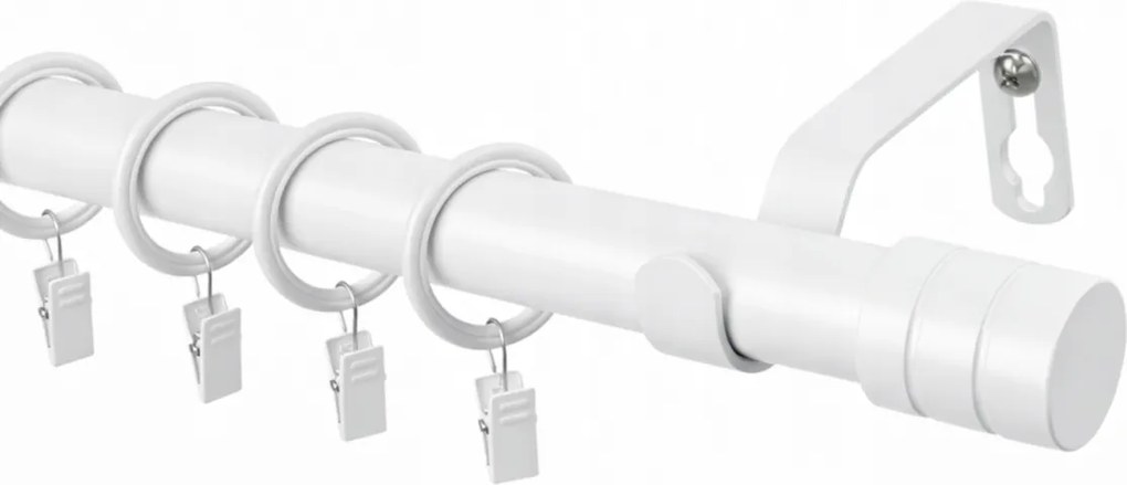 Fém Függönykarnis Loft Szimpla 19 MIX Végű Fehér 120cm