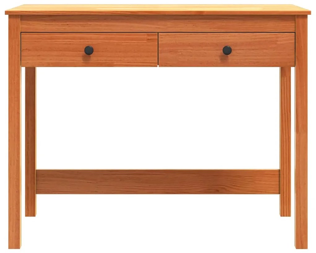 vidaXL Asztal fiókkal Max Barna 100 x 50 x 78 cm Tömör fenyőfa