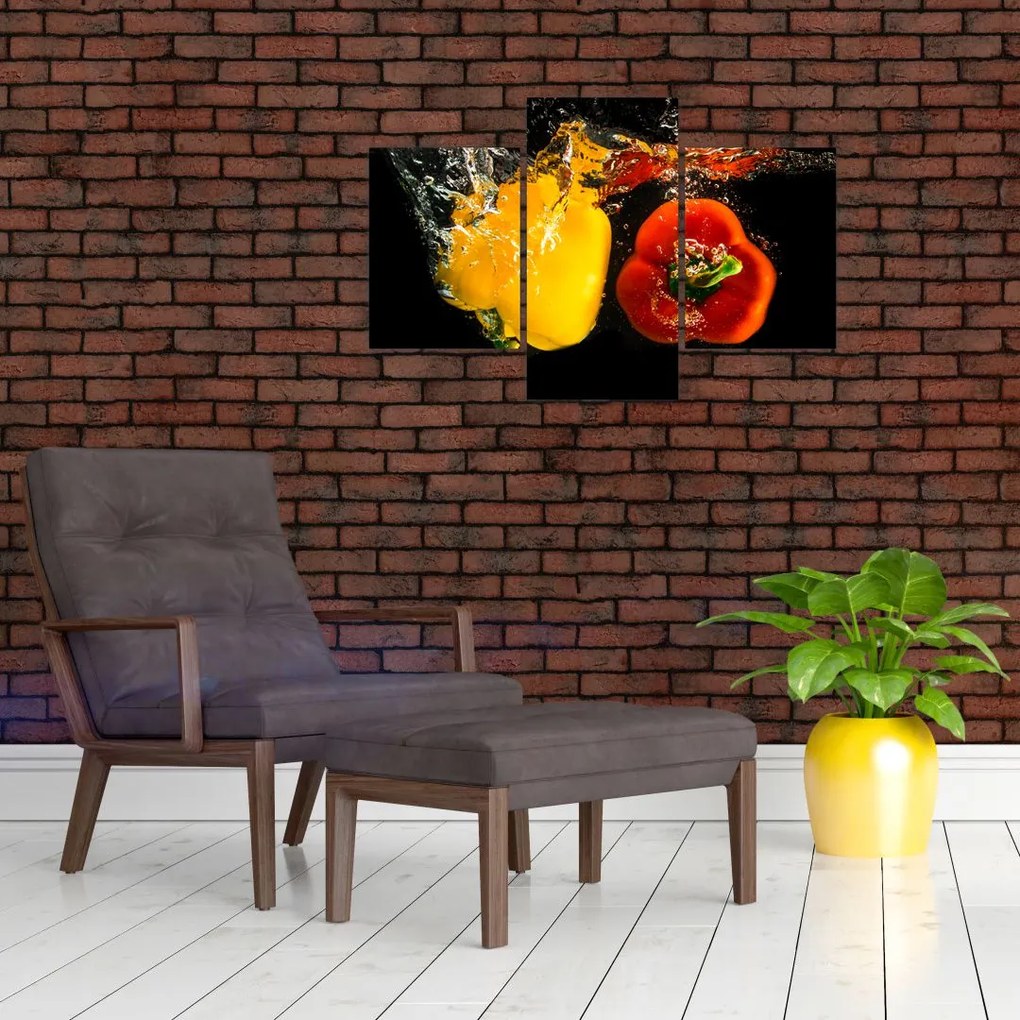 Kép - paprika a vízben (90x60 cm)