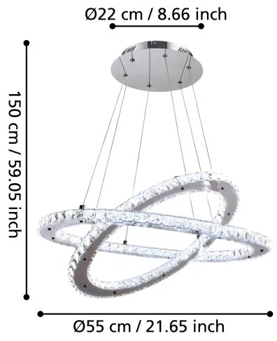 Eglo 31667 - LED Mennyezeti függesztékes lámpa VARRAZO LED/29,6W/230V