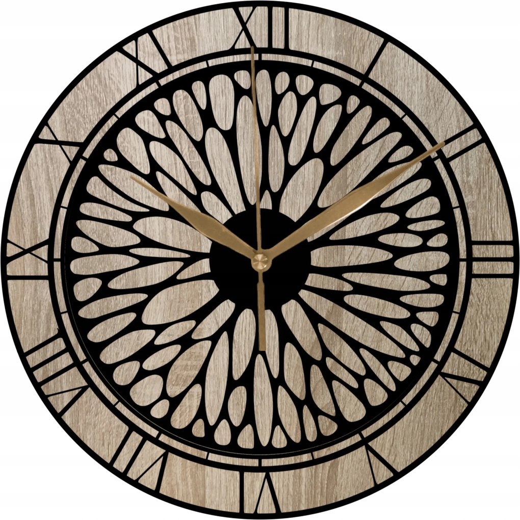 Falióra Fa Kerek Római Stílus Loft Divatos Óra 35 cm