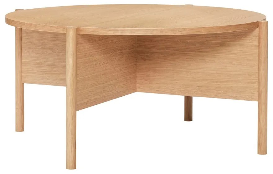 Natúr színű kerek dohányzóasztal tölgyfa dekorral ø 86 cm Heritage – Hübsch