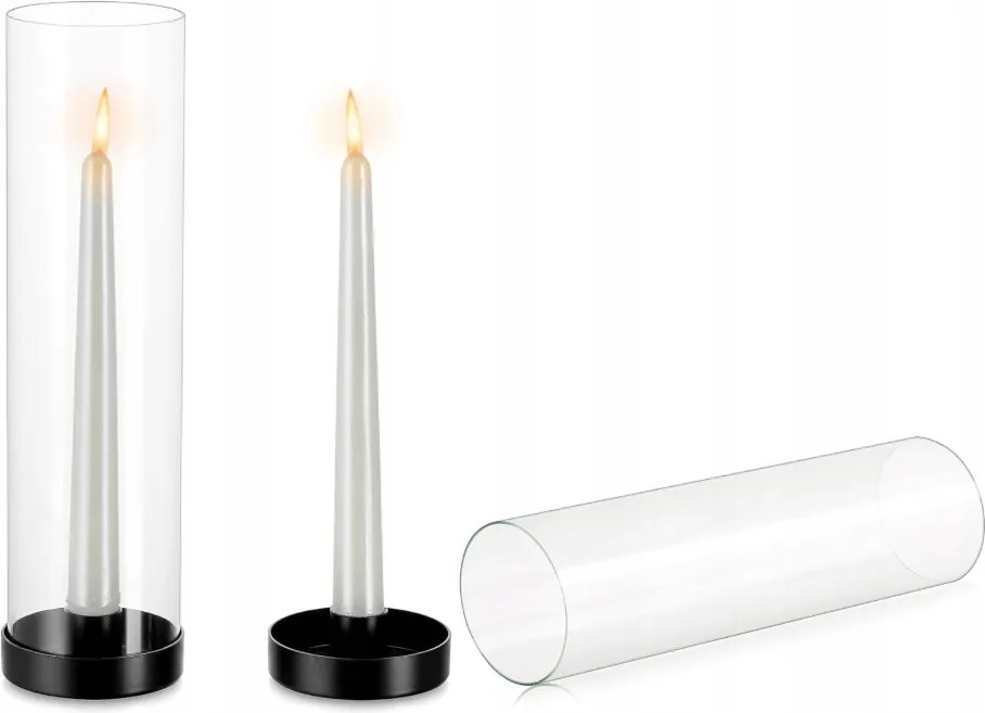 Nuptio hurricane gyertyatartó 30 cm fekete 2 db-os szett
