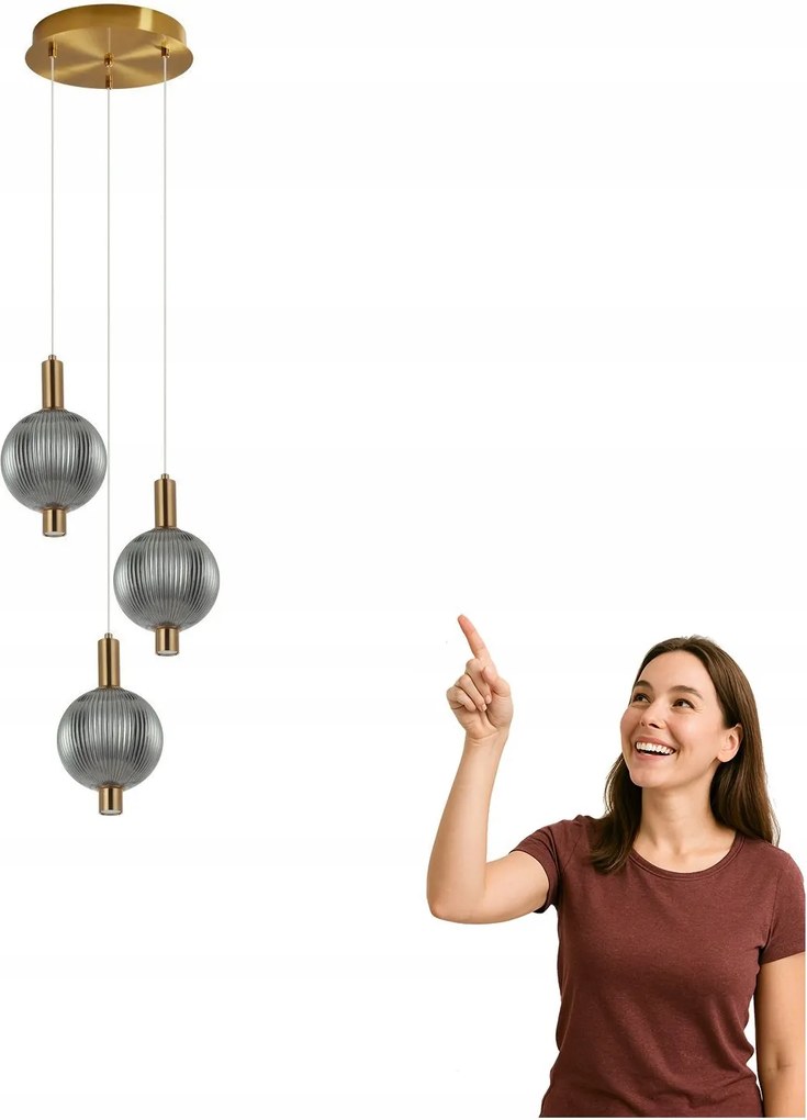 Led függőlámpa 18W Lenti PND-83631-3-BRO-SG Italux