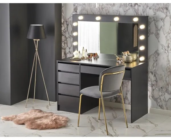 AMORIO sminkasztal fekete