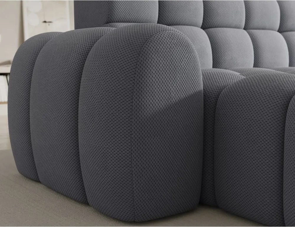 Szürke kinyitható sarokkanapé (bal oldali-heverő résszel) Ceedro – ELTAP