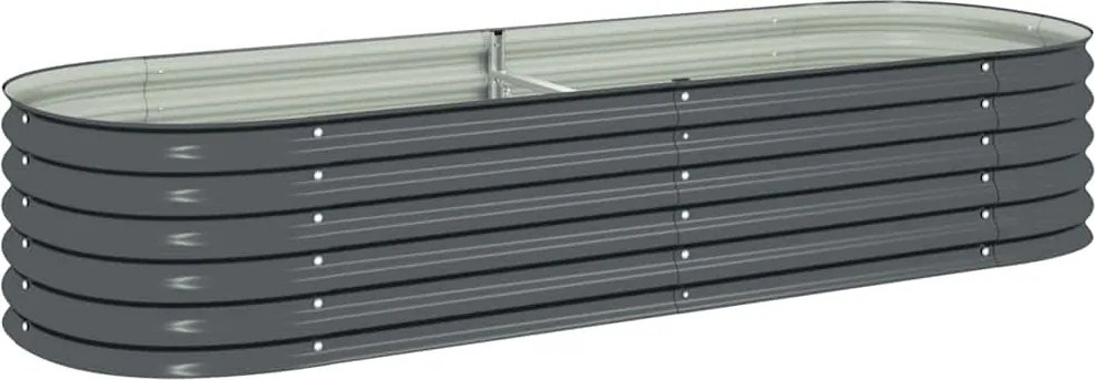 vidaXL szürke horganyzott acél kerti magaságyás 240 x 80 x 44 cm