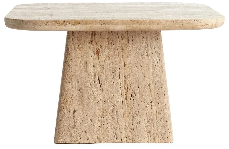 Bézs dohányzóasztal kő asztallappal 60x60 cm Kepami – Light & Living