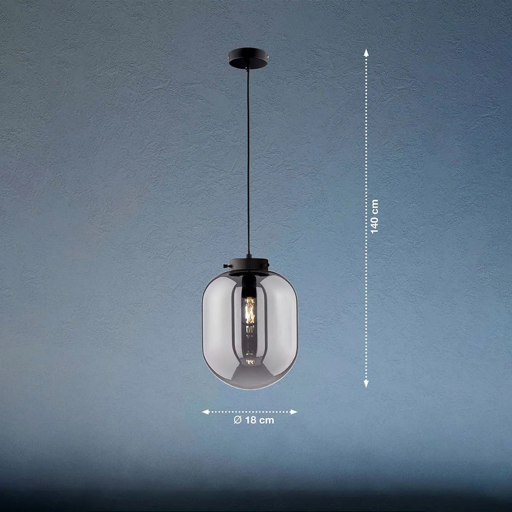Fischer & Honsel modern függeszték regi fekete fhl60893