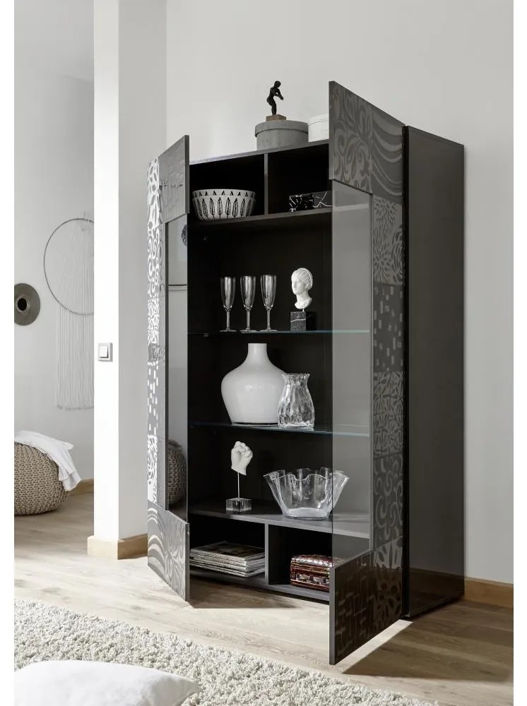 ARIA vitrinszekrény antracit