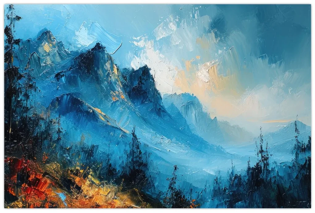 Kép - Hegyek festése (90x60 cm)