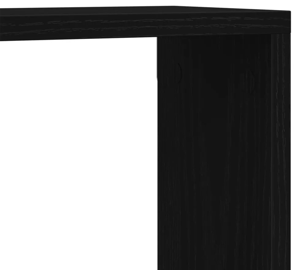 Fali Polcok 4 db Fekete Tölgy 80x15x26 cm Mérnöki Fa