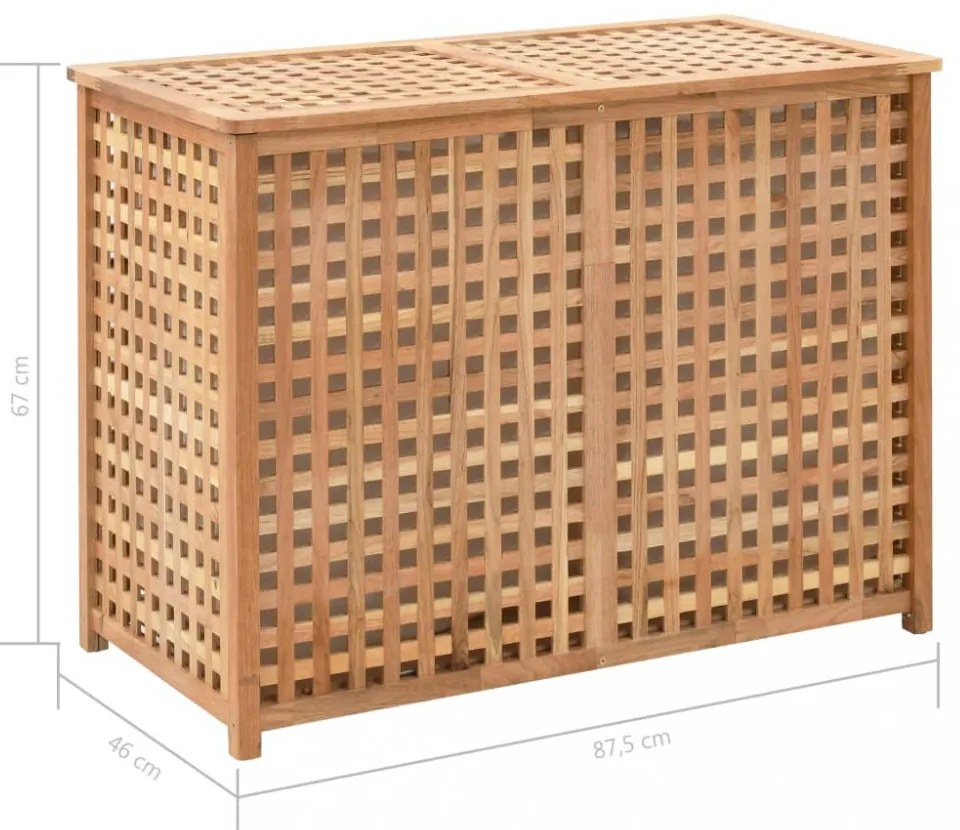tömör diófa szennyeskosár 87,5 x 46 x 67 cm