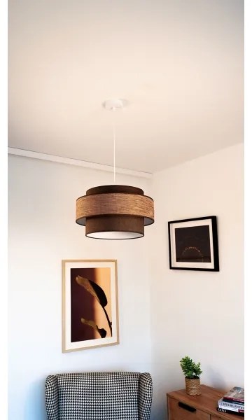 Csillár zsinóron GRACE 1xE27/60W/230V átm. 40 cm barna/bézs