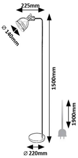 Rabalux 2242 - FLINT állólámpa 1xE27/40W/230V fekete