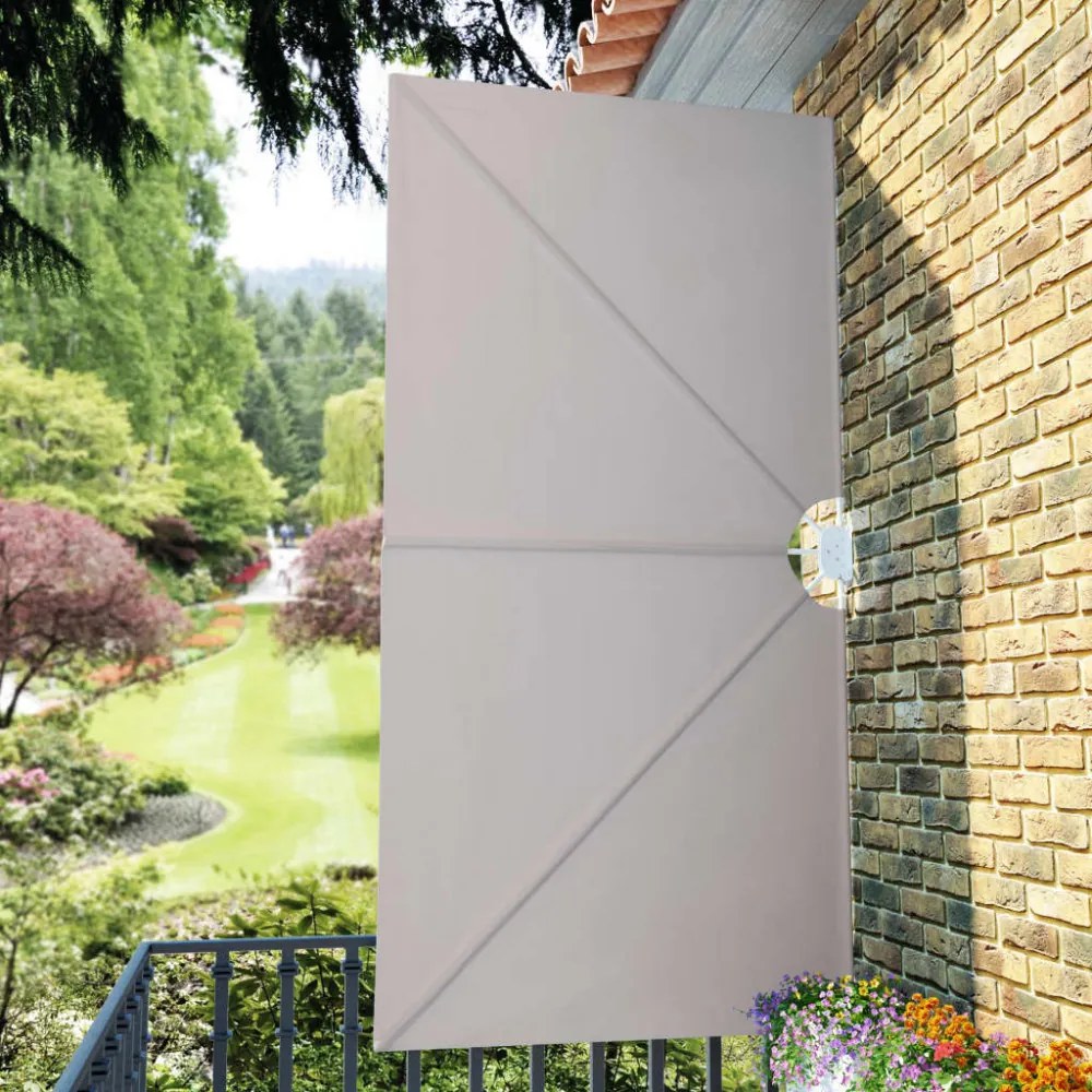 krémszínű összecsukható terasz oldalárnyékoló 300 x 150 cm