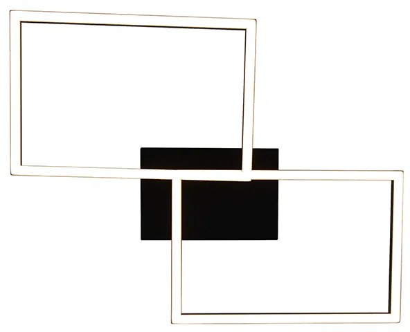 Mennyezeti lámpa négyzet alakú fekete 3 fokozatú fényerőszabályzóval - Plazas Novo