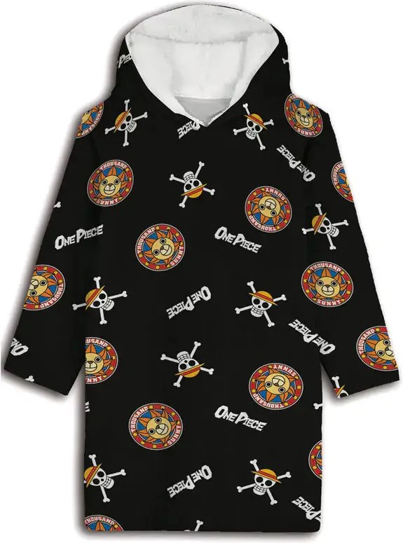 One Piece Thousand Sunny belebújós plüss polár takaró, poncsó 7-14 év