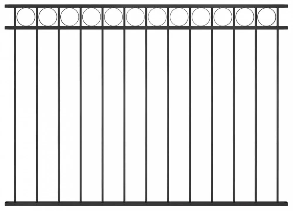 Fekete acél kerítéspanel 1,7 x 1,2 m
