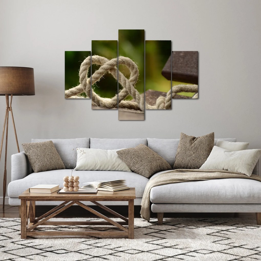 Szív kötélből képe (150x105 cm)