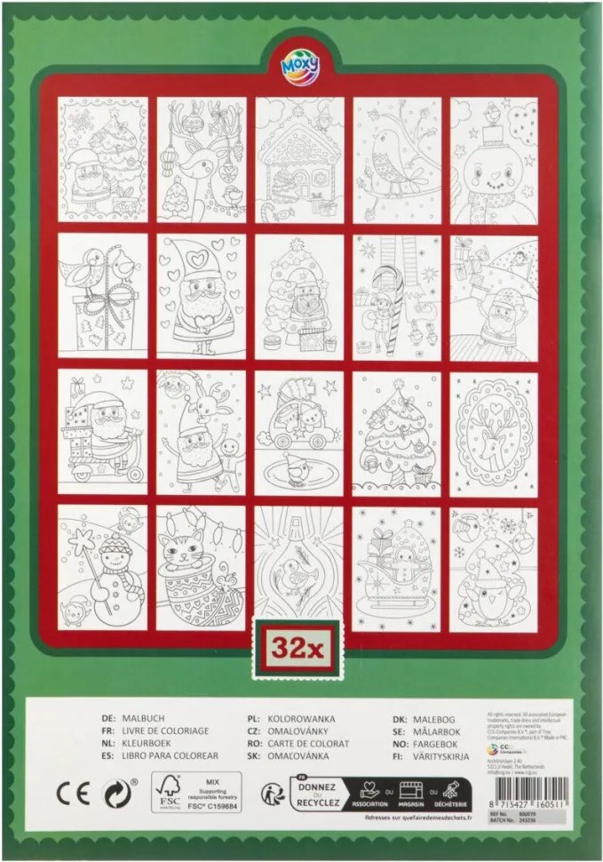 Karácsonyi Holiday színező szett 32 oldalas