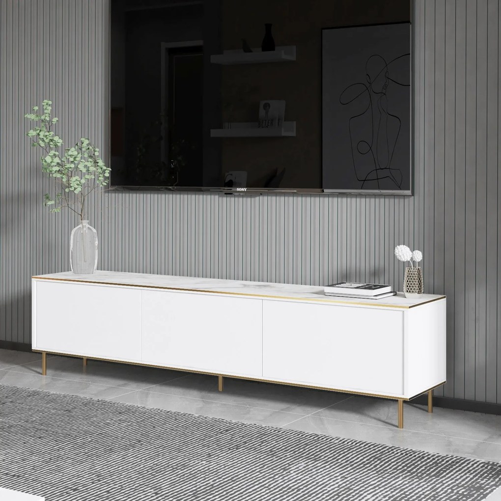 TV szekrény Imaj - Marble, White