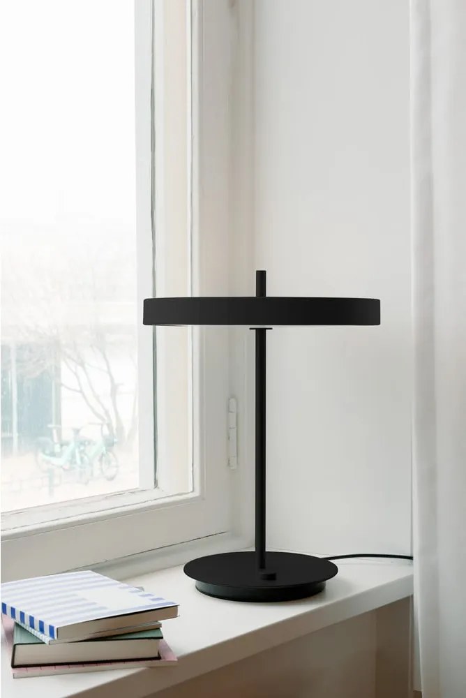 Fekete fém LED dimmelhető asztali lámpa fém búrával (magasság 41,5 cm) Asteria Table – UMAGE