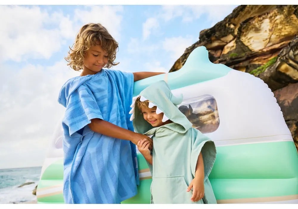 Monster zöld, kapucnis gyerek strandtörölköző, 3-6 éves korig - Sunnylife