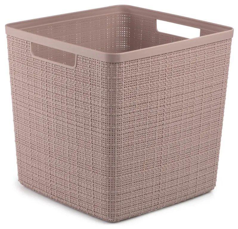 Curver Jute Cube doboz 17L rózsaszín