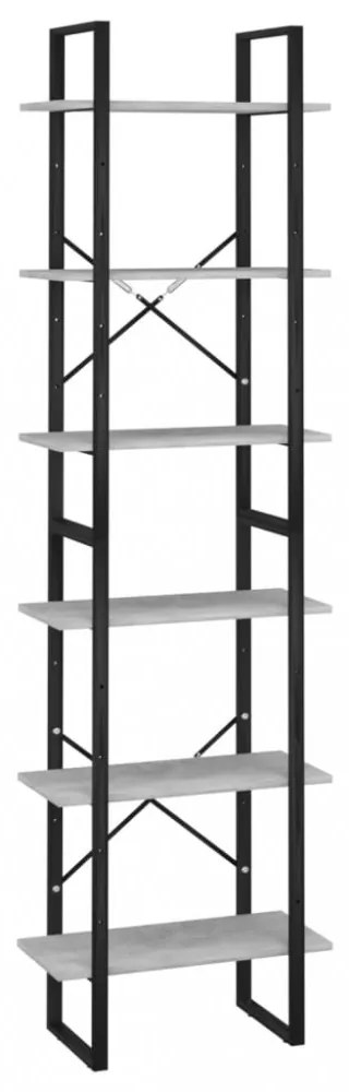 betonszürke szerelt fa tárolópolc 60 x 30 x 210 cm