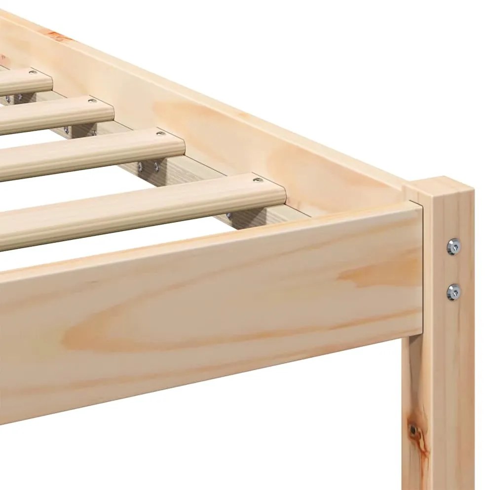 Ágykeret fejtámlával Barna 90 x 210 cm Tömör fenyőfa