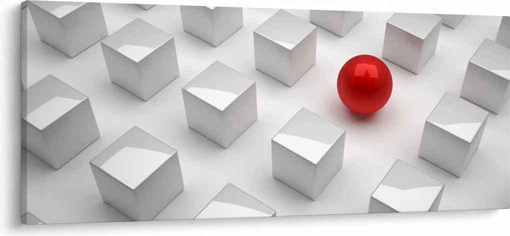 Absztrakciós kép - kocka gömbökkel (120x50 cm)