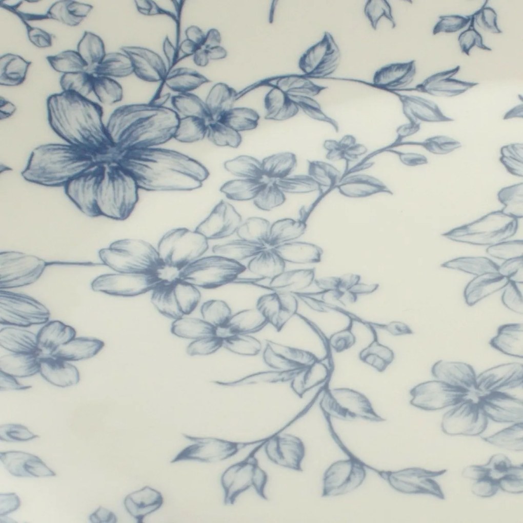 6 db sekély tányér szett Finom virágok 26 cm, kék