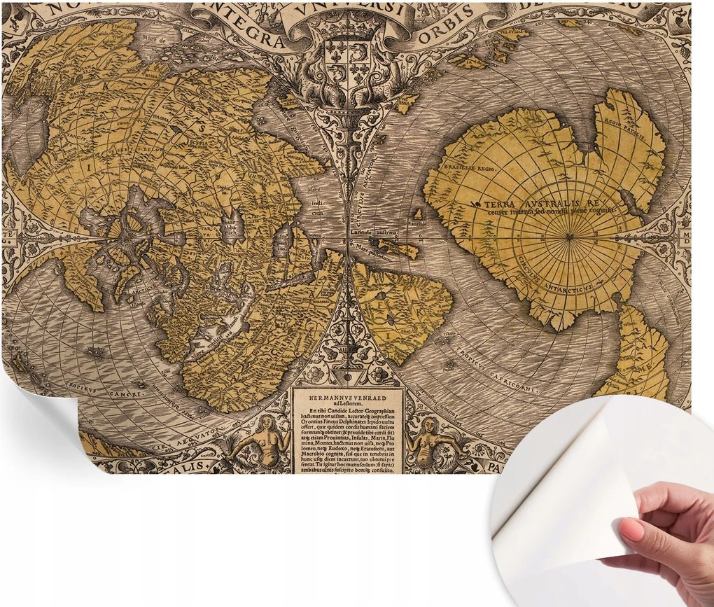 Divatos öntapadós tapéta Fali furnér Történelmi térképészet 152x104