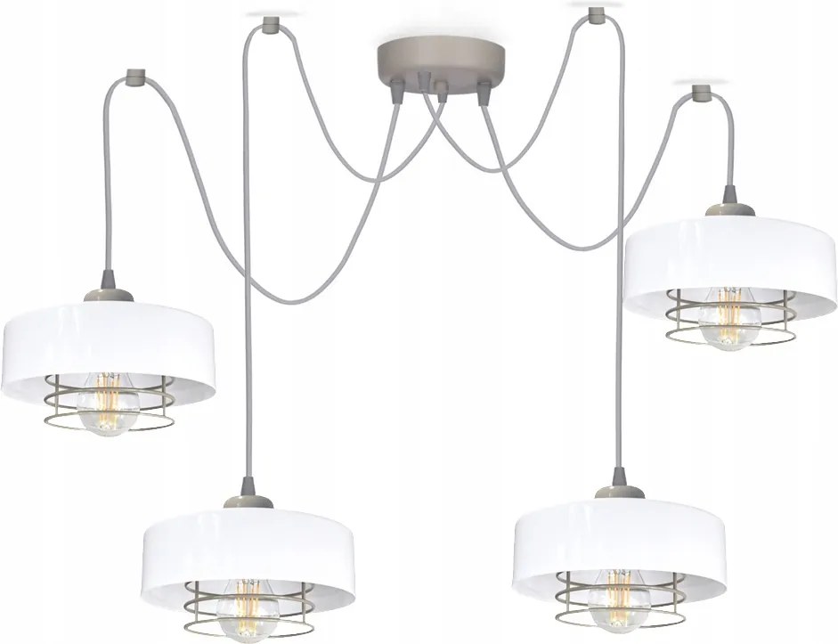 Csillár Mennyezeti Lámpa Loft Fehér Szürke Lógó