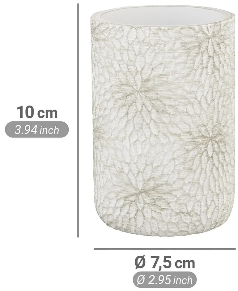 Fehér-aranyszínű poligyanta fogkefetartó pohár Montalfano – Wenko