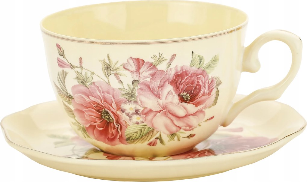 Kávéscsésze tea színes virág mintás 2+2